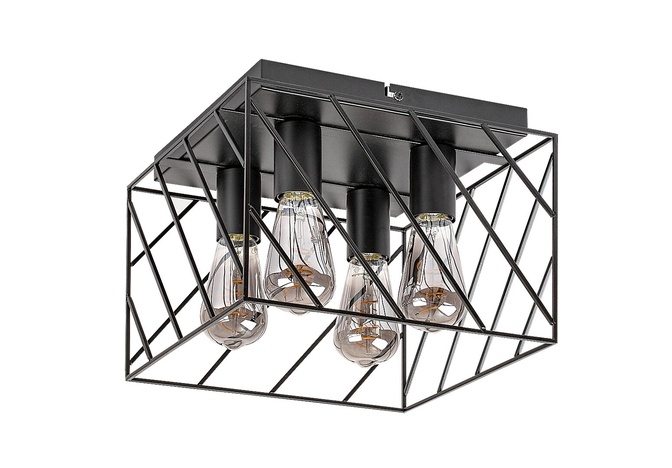 Borooo, mat crna metalna plafonska lampa, E27 4x25W IP20 108