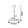 Solomon, visilica, LED 30W, crna 114