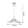 Sombero, mat crna metalna visilica E27 1x60W, D50cm, H150cm 89