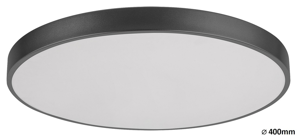 Tesia, plafonjera,mat crna,LED 36W 2600lm 3000K 40cm 117