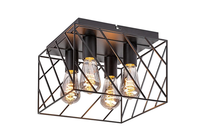 Borooo, mat crna metalna plafonska lampa, E27 4x25W IP20 109