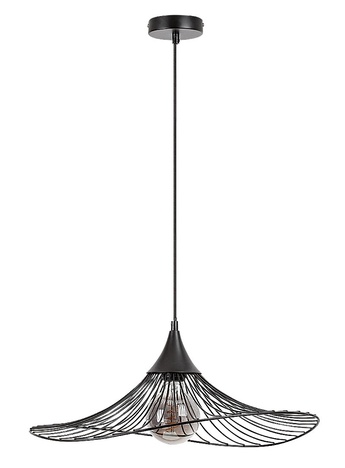 Sombero, mat crna metalna visilica E27 1x60W, D50cm, H150cm 86