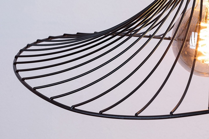 Sombero, mat crna metalna visilica E27 1x60W, D50cm, H150cm 87
