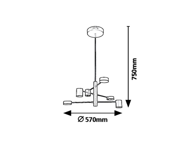 Solomon, visilica, LED 30W, crna 114