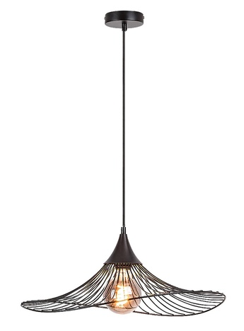 Sombero, mat crna metalna visilica E27 1x60W, D50cm, H150cm 85