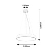 Tesia plafonjera crna 36W 2160lm, 3000K, D40cm IP20 125