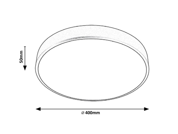 Tesia, plafonjera,mat crna,LED 36W 2600lm 3000K 40cm 118