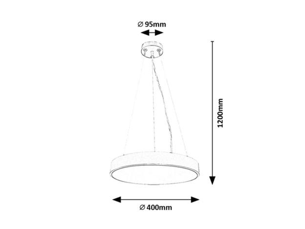Tesia plafonjera crna 36W 2160lm, 3000K, D40cm IP20 125