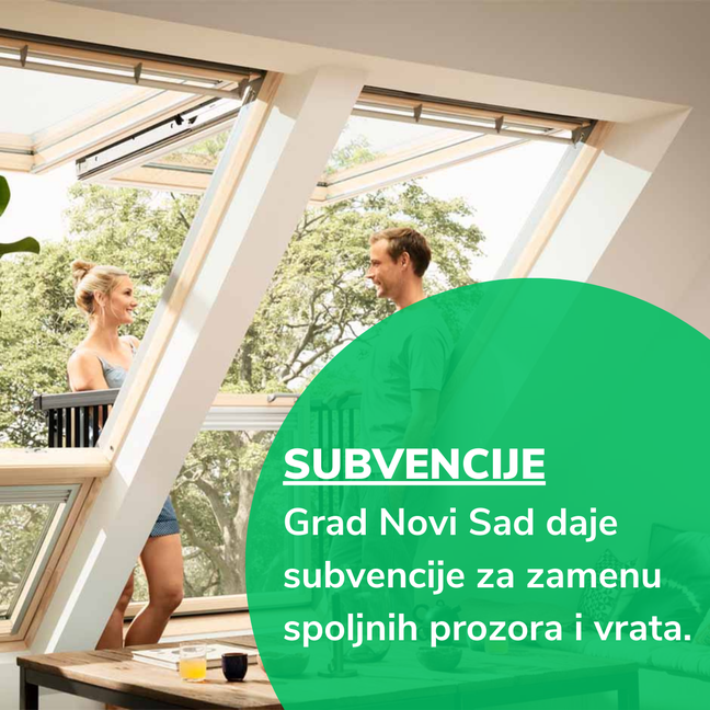 Grad Novi Sad daje SUBVENCIJE za zamenu spoljnih prozora i vrata.